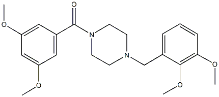 1-(3,5-dimethoxybenzoyl)-4-(2,3-dimethoxybenzyl)piperazine 结构式