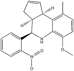 4-{2-nitrophenyl}-6-methoxy-9-methyl-3a,4,5,9b-tetrahydro-3H-cyclopenta[c]quinoline 结构式