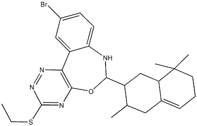 10-bromo-6-(3,8,8-trimethyl-1,2,3,4,6,7,8,8a-octahydro-2-naphthalenyl)-6,7-dihydro[1,2,4]triazino[5,6-d][3,1]benzoxazepin-3-yl ethyl sulfide 结构式