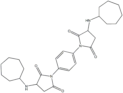 3-(cycloheptylamino)-1-{4-[3-(cycloheptylamino)-2,5-dioxopyrrolidin-1-yl]phenyl}pyrrolidine-2,5-dione 结构式