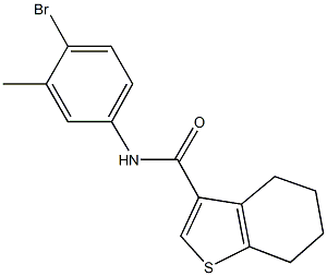 N-(4-bromo-3-methylphenyl)-4,5,6,7-tetrahydro-1-benzothiophene-3-carboxamide 结构式