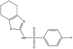 4-fluoro-N-(4,5,6,7-tetrahydro-1,3-benzothiazol-2-yl)benzenesulfonamide 结构式