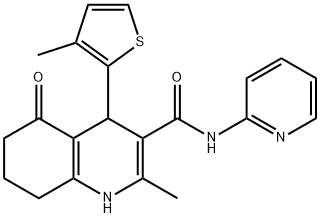 2-methyl-4-(3-methylthien-2-yl)-5-oxo-N-pyridin-2-yl-1,4,5,6,7,8-hexahydroquinoline-3-carboxamide 结构式