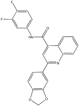 2-(1,3-benzodioxol-5-yl)-N-(3,4-difluorophenyl)-4-quinolinecarboxamide 结构式