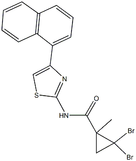 2,2-dibromo-1-methyl-N-[4-(1-naphthyl)-1,3-thiazol-2-yl]cyclopropanecarboxamide 结构式