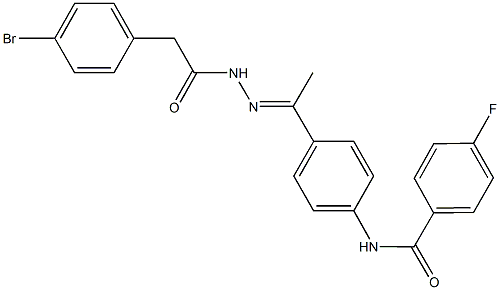 N-(4-{N-[(4-bromophenyl)acetyl]ethanehydrazonoyl}phenyl)-4-fluorobenzamide 结构式