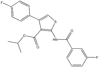 isopropyl 2-[(3-fluorobenzoyl)amino]-4-(4-fluorophenyl)-3-thiophenecarboxylate 结构式