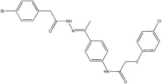 N-(4-{N-[(4-bromophenyl)acetyl]ethanehydrazonoyl}phenyl)-2-(4-chlorophenoxy)acetamide 结构式