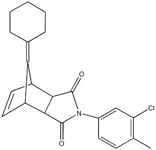 4-(3-chloro-4-methylphenyl)-10-cyclohexylidene-4-azatricyclo[5.2.1.0~2,6~]dec-8-ene-3,5-dione 结构式