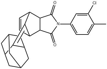 4-(3-chloro-4-methylphenyl)-10-tricyclo[3.3.1.1~3,7~]dec-2-ylidene-4-azatricyclo[5.2.1.0~2,6~]dec-8-ene-3,5-dione 结构式