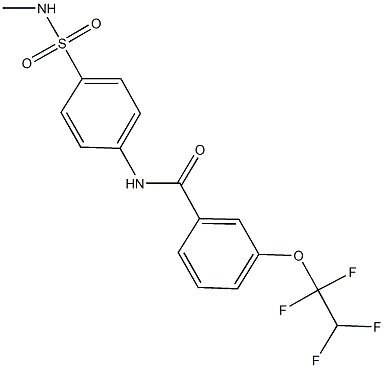 N-{4-[(methylamino)sulfonyl]phenyl}-3-(1,1,2,2-tetrafluoroethoxy)benzamide 结构式