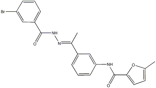 N-{3-[N-(3-bromobenzoyl)ethanehydrazonoyl]phenyl}-5-methyl-2-furamide 结构式