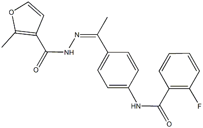 2-fluoro-N-{4-[N-(2-methyl-3-furoyl)ethanehydrazonoyl]phenyl}benzamide 结构式