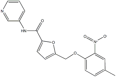 5-({2-nitro-4-methylphenoxy}methyl)-N-(3-pyridinyl)-2-furamide 结构式
