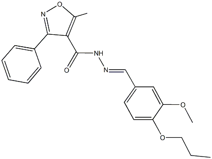 N'-(3-methoxy-4-propoxybenzylidene)-5-methyl-3-phenyl-4-isoxazolecarbohydrazide 结构式