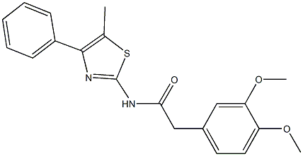 2-(3,4-dimethoxyphenyl)-N-(5-methyl-4-phenyl-1,3-thiazol-2-yl)acetamide 结构式