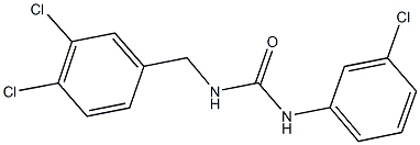 N-(3-chlorophenyl)-N'-(3,4-dichlorobenzyl)urea 结构式