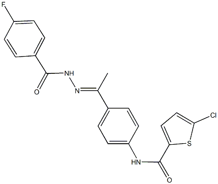 5-chloro-N-{4-[N-(4-fluorobenzoyl)ethanehydrazonoyl]phenyl}-2-thiophenecarboxamide 结构式