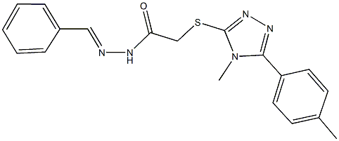 N'-benzylidene-2-{[4-methyl-5-(4-methylphenyl)-4H-1,2,4-triazol-3-yl]sulfanyl}acetohydrazide 结构式
