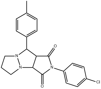 2-(4-chlorophenyl)-9-(4-methylphenyl)tetrahydro-5H-pyrazolo[1,2-a]pyrrolo[3,4-c]pyrazole-1,3(2H,3aH)-dione 结构式