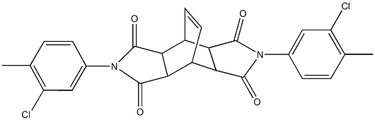 4,10-bis(3-chloro-4-methylphenyl)-4,10-diazatetracyclo[5.5.2.0~2,6~.0~8,12~]tetradec-13-ene-3,5,9,11-tetrone 结构式