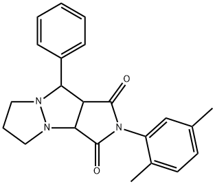 2-(2,5-dimethylphenyl)-9-phenyltetrahydro-5H-pyrazolo[1,2-a]pyrrolo[3,4-c]pyrazole-1,3(2H,3aH)-dione 结构式