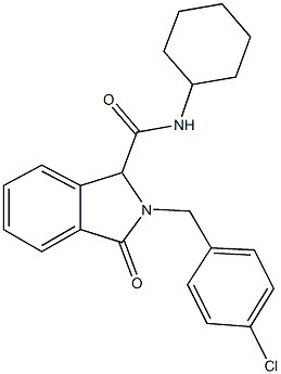2-(4-chlorobenzyl)-N-cyclohexyl-3-oxo-1-isoindolinecarboxamide 结构式