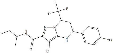 5-(4-bromophenyl)-N-(sec-butyl)-3-chloro-7-(trifluoromethyl)-4,5,6,7-tetrahydropyrazolo[1,5-a]pyrimidine-2-carboxamide 结构式