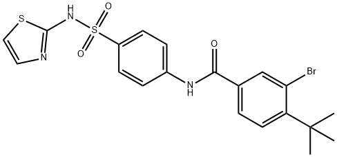 3-bromo-4-tert-butyl-N-{4-[(1,3-thiazol-2-ylamino)sulfonyl]phenyl}benzamide 结构式