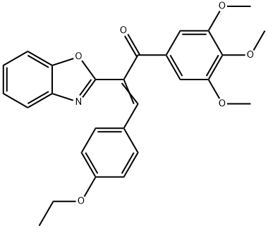 2-(1,3-benzoxazol-2-yl)-3-(4-ethoxyphenyl)-1-(3,4,5-trimethoxyphenyl)-2-propen-1-one 结构式