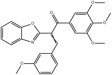 2-(1,3-benzoxazol-2-yl)-3-(3-methoxyphenyl)-1-(3,4,5-trimethoxyphenyl)-2-propen-1-one 结构式