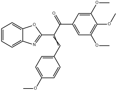 2-(1,3-benzoxazol-2-yl)-3-(4-methoxyphenyl)-1-(3,4,5-trimethoxyphenyl)-2-propen-1-one 结构式