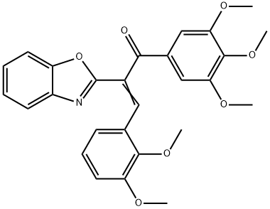 2-(1,3-benzoxazol-2-yl)-3-(2,3-dimethoxyphenyl)-1-(3,4,5-trimethoxyphenyl)-2-propen-1-one 结构式