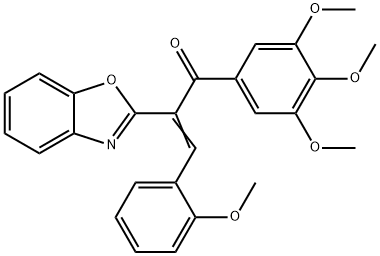 2-(1,3-benzoxazol-2-yl)-3-(2-methoxyphenyl)-1-(3,4,5-trimethoxyphenyl)-2-propen-1-one 结构式