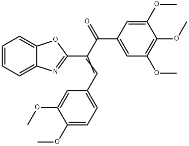 2-(1,3-benzoxazol-2-yl)-3-(3,4-dimethoxyphenyl)-1-(3,4,5-trimethoxyphenyl)-2-propen-1-one 结构式