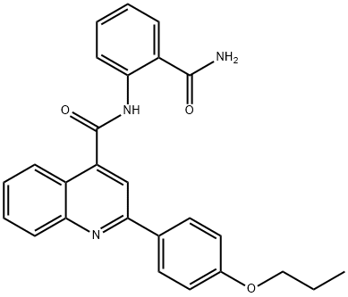 N-[2-(aminocarbonyl)phenyl]-2-(4-propoxyphenyl)-4-quinolinecarboxamide 结构式