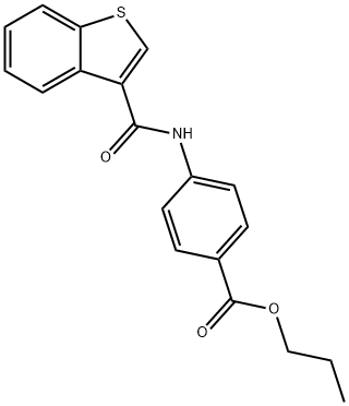 propyl 4-[(1-benzothien-3-ylcarbonyl)amino]benzoate 结构式