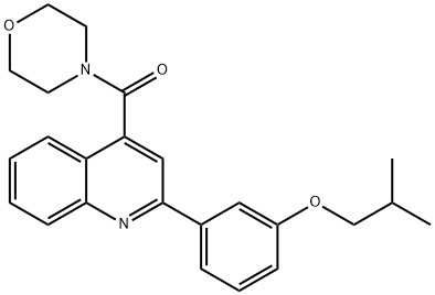 isobutyl 3-[4-(4-morpholinylcarbonyl)-2-quinolinyl]phenyl ether 结构式