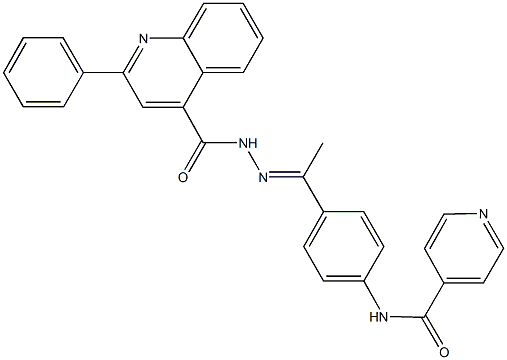 N-(4-{N-[(2-phenyl-4-quinolinyl)carbonyl]ethanehydrazonoyl}phenyl)isonicotinamide 结构式