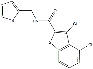 3,4-dichloro-N-(2-thienylmethyl)-1-benzothiophene-2-carboxamide 结构式