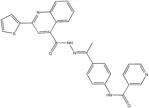 N-[4-(N-{[2-(2-thienyl)-4-quinolinyl]carbonyl}ethanehydrazonoyl)phenyl]nicotinamide 结构式