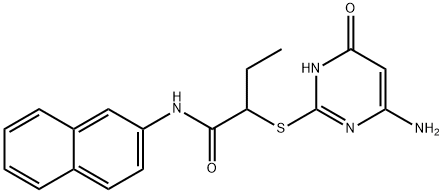 2-[(4-amino-6-oxo-1,6-dihydro-2-pyrimidinyl)sulfanyl]-N-(2-naphthyl)butanamide 结构式