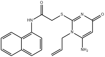 2-[(1-allyl-6-amino-4-oxo-1,4-dihydro-2-pyrimidinyl)sulfanyl]-N-(1-naphthyl)acetamide 结构式