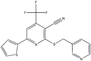 2-[(3-pyridinylmethyl)sulfanyl]-6-(2-thienyl)-4-(trifluoromethyl)nicotinonitrile 结构式