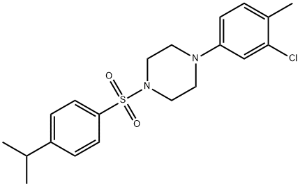 1-(3-chloro-4-methylphenyl)-4-[(4-isopropylphenyl)sulfonyl]piperazine 结构式