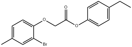 4-ethylphenyl (2-bromo-4-methylphenoxy)acetate 结构式