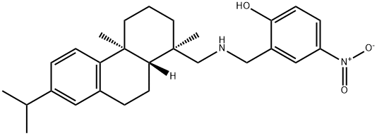 2-[(abieta-8,11,13-trien-18-ylamino)methyl]-4-nitrophenol 结构式