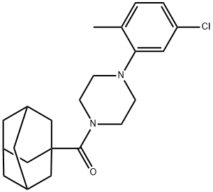 1-(1-adamantylcarbonyl)-4-(5-chloro-2-methylphenyl)piperazine 结构式