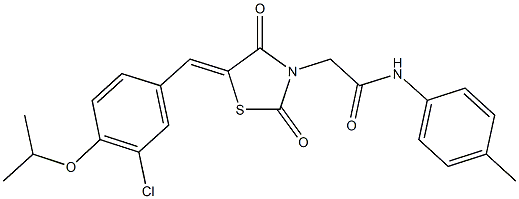 2-[5-(3-chloro-4-isopropoxybenzylidene)-2,4-dioxo-1,3-thiazolidin-3-yl]-N-(4-methylphenyl)acetamide 结构式