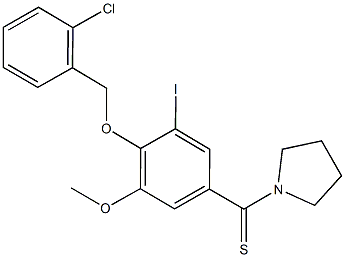 1-{4-[(2-chlorobenzyl)oxy]-3-iodo-5-methoxybenzothioyl}pyrrolidine 结构式
